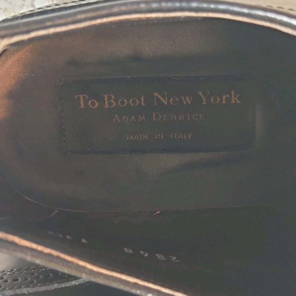 To Boot New York Adam Derrick Black Italian Leather Oxfords Mens 11.5 Italy Made